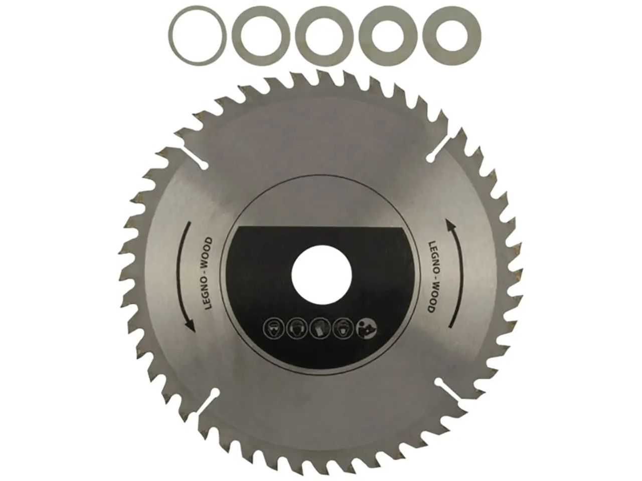 72-tooth blade for circular saws for cutting aluminum, diameter 305 mmCircular blade for cutting aluminum, 5 reduction rings and 72 teeth. Diameter 305 mm.Material: Steel