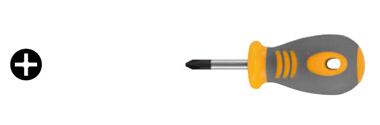 Stubby Phillips Screwdriver, TPR handle