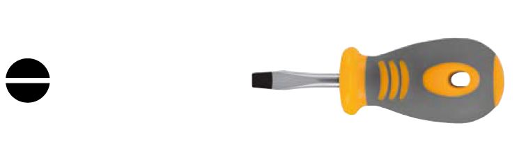 Stubby Slot Screwdriver , TPR handle