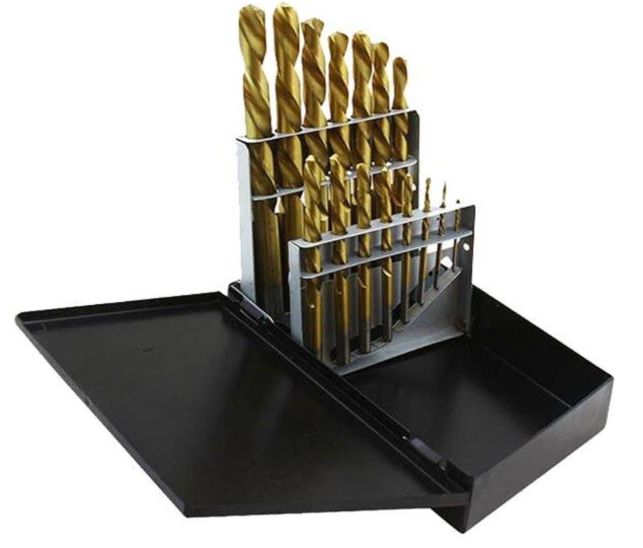 15Pcs Fully Ground HSS Left Hand Drill Bit in Metal Box