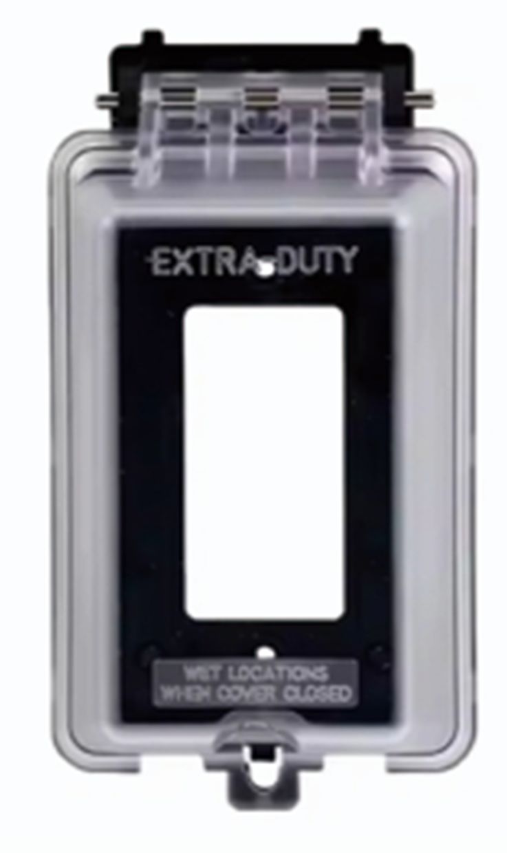 Weatherproof GFCI outlet in use outdoor clear cover 1gang IUC1V