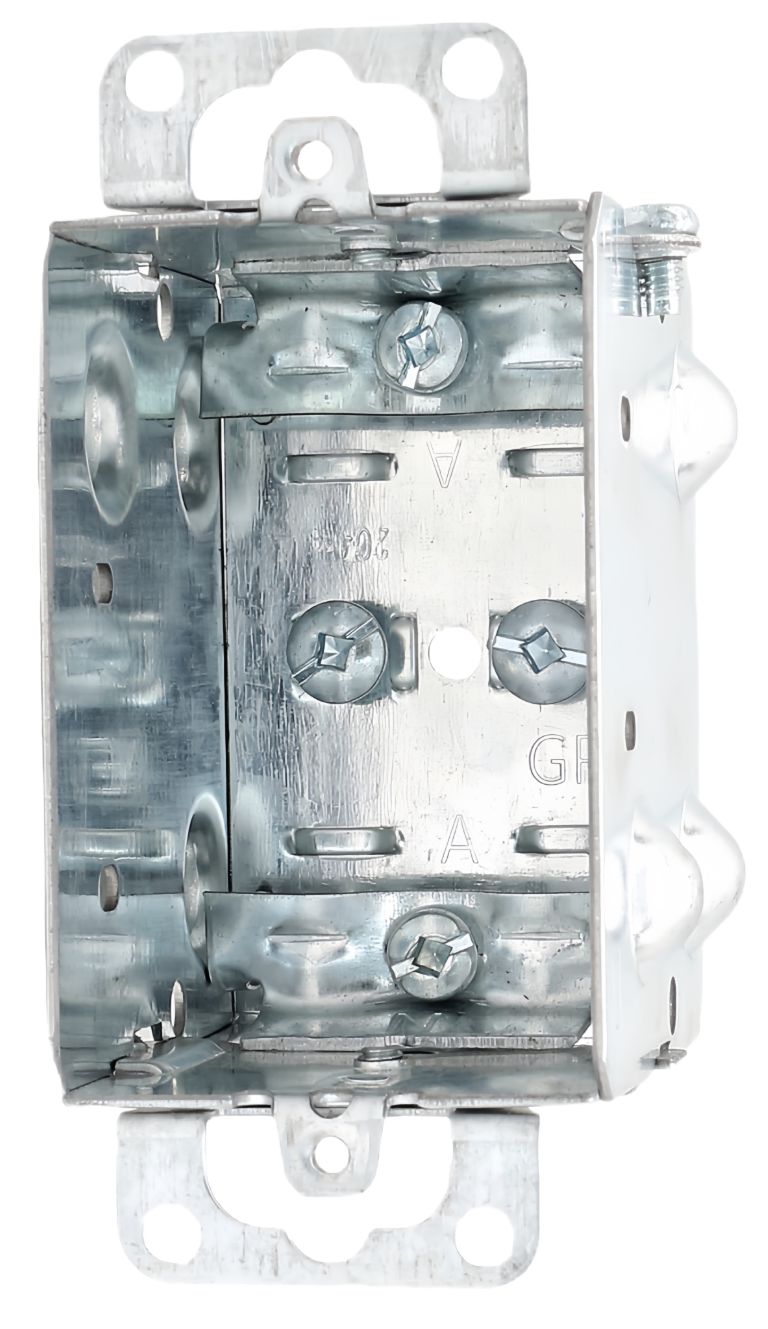Material: Galvanized Steel, Gangable Device Boxes With Flush Ears 1104-L