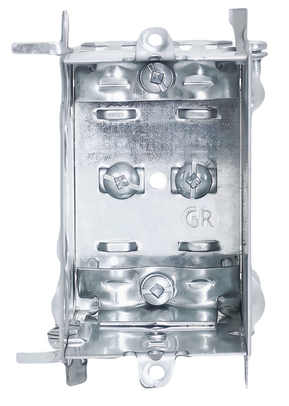 Material: Galvanized Steel, Gangable Device Boxes With Flush Ears 1104-LH