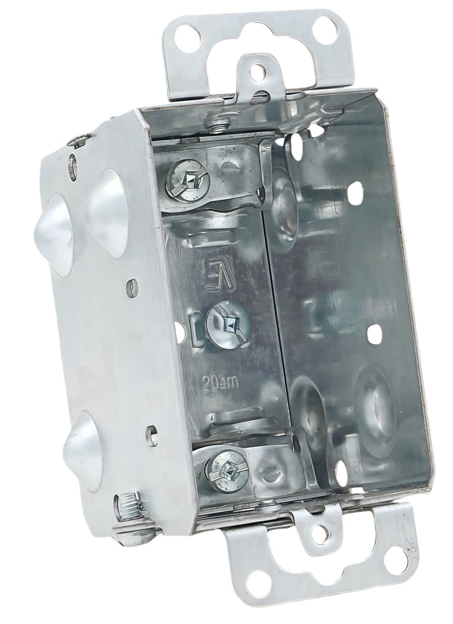 Material: Galvanized Steel, Gangable Device Boxes With Flush Ears 1104-LA