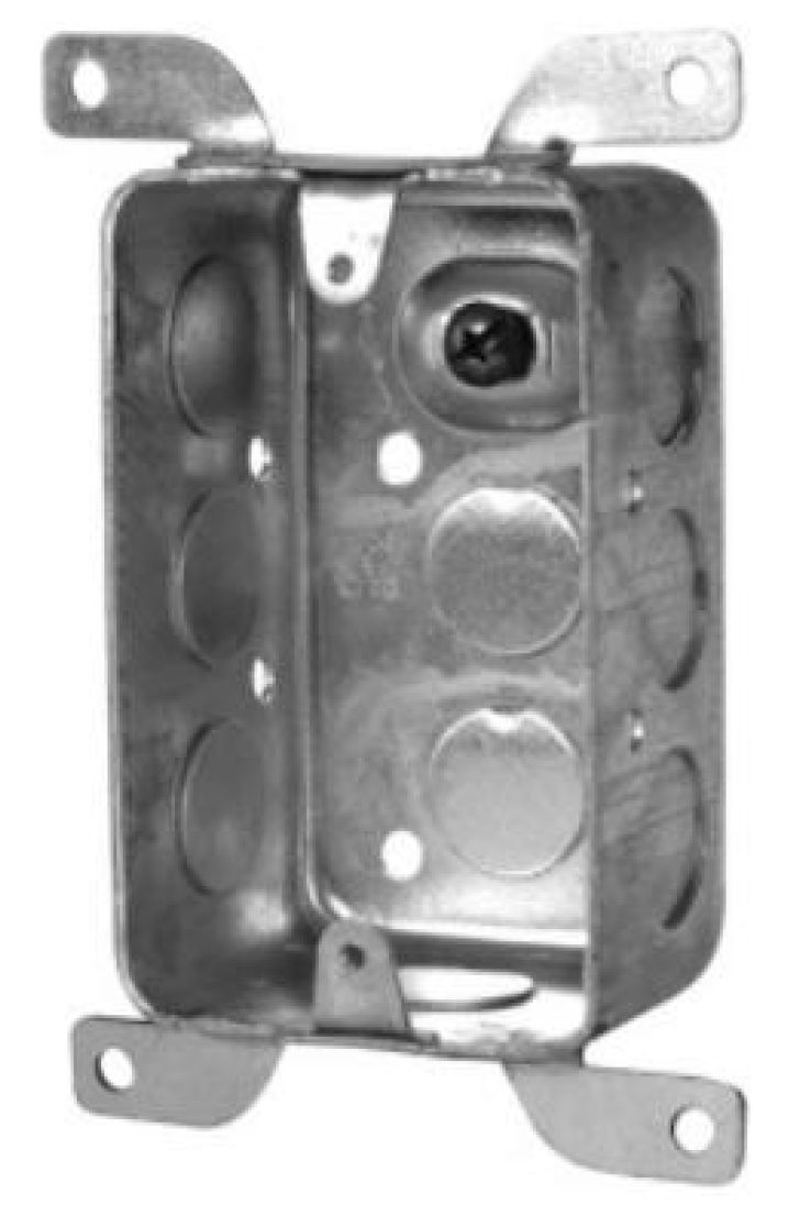 Material: Galvanized Steel, Utility Boxes, Raised Ground Screw, mounting lugs