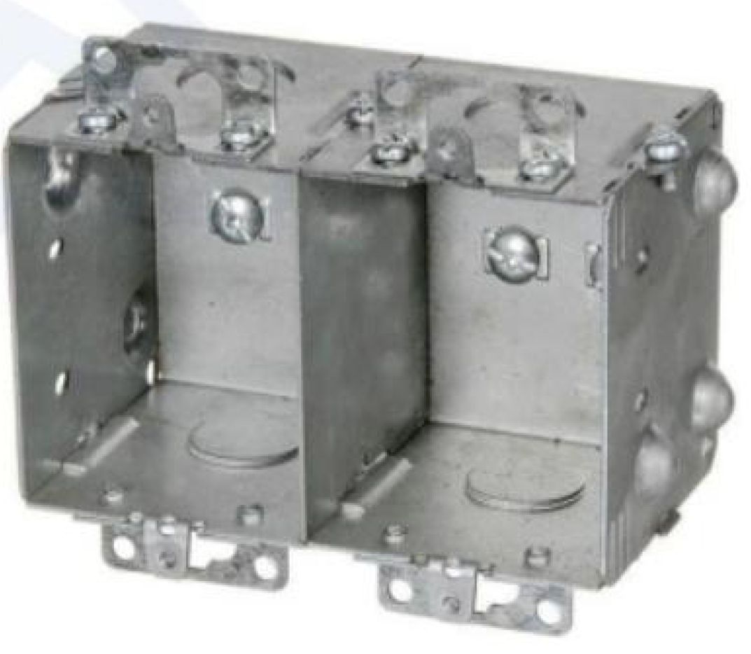 Material: Galvanized Steel, 2-gang 347 Volt Boxes With recessed ears, 4*1/2" ends KOS