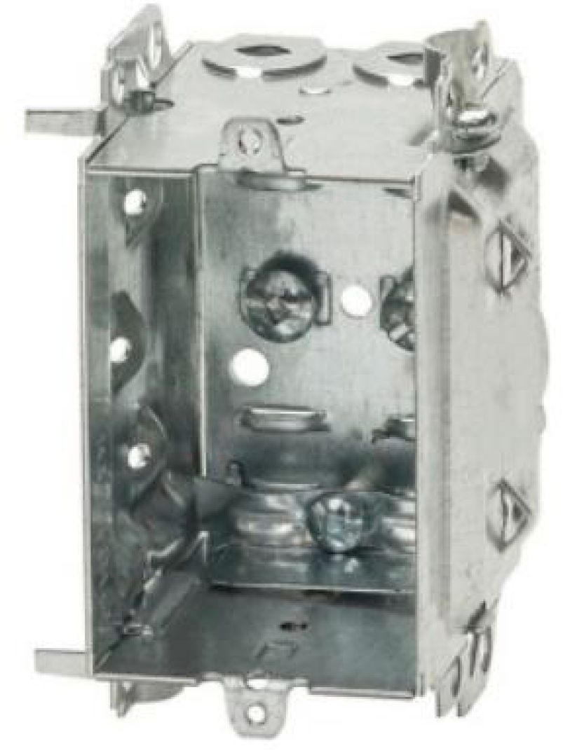 Material: Galvanized Steel, Gangable Device Boxes, with positioning tabs