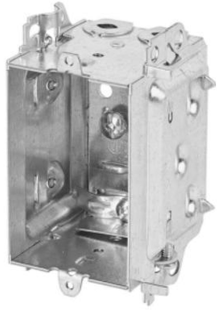 Material: Galvanized Steel, Gangable Device Boxes, with positioning tabs