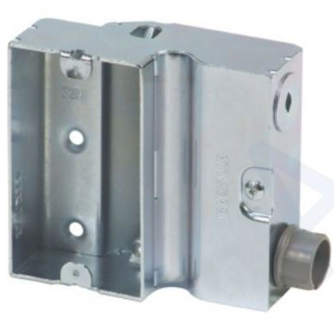Material: Galvanized Steel, Non-Gangable Low-profile electrical box, 2 x 1/2" KOS
