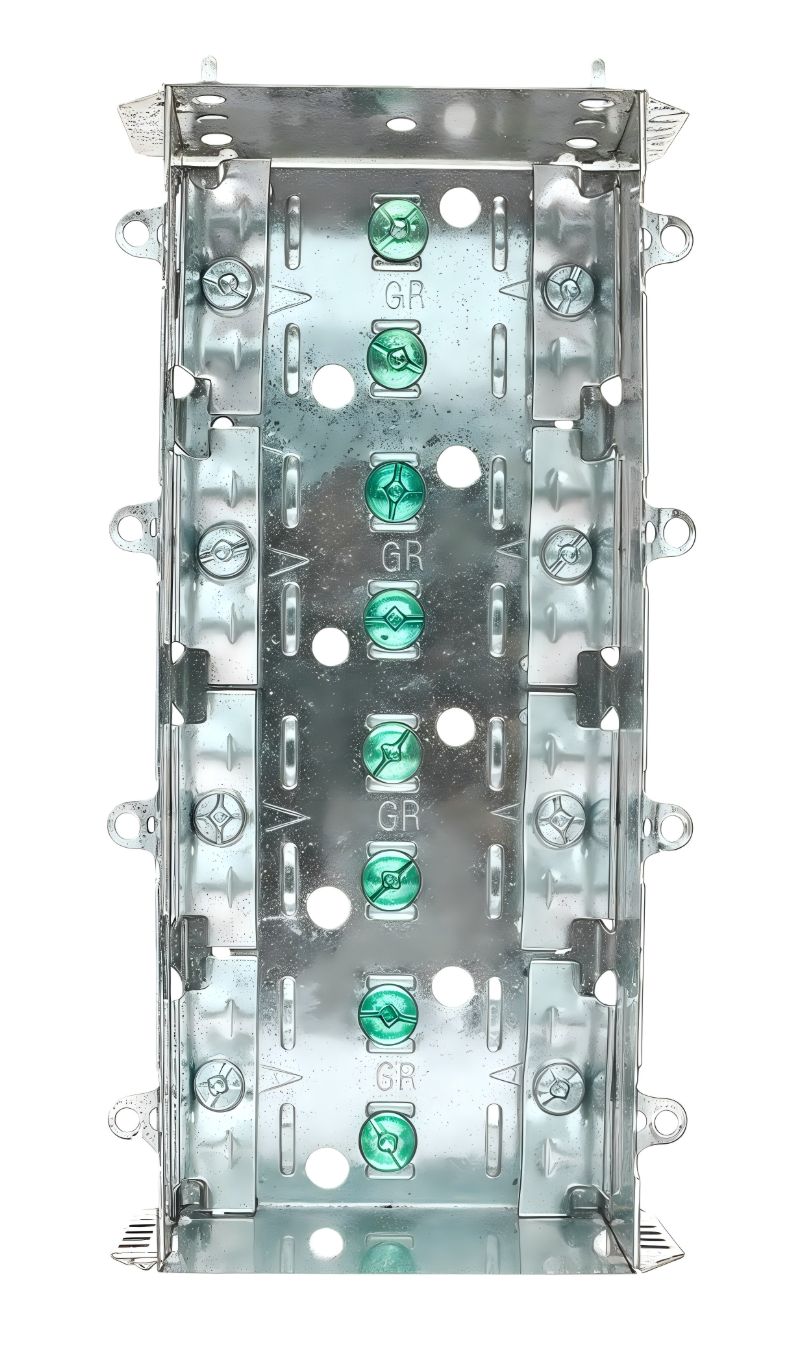 Material: Galvanized Steel, 4-Gang Non-Gangable Device Boxes, P. Tabs