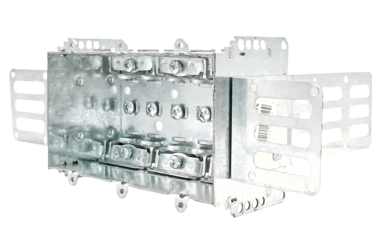 Material: Galvanized Steel, 3-Gang Non-Gangable Device Boxes, “SSX” Bracket