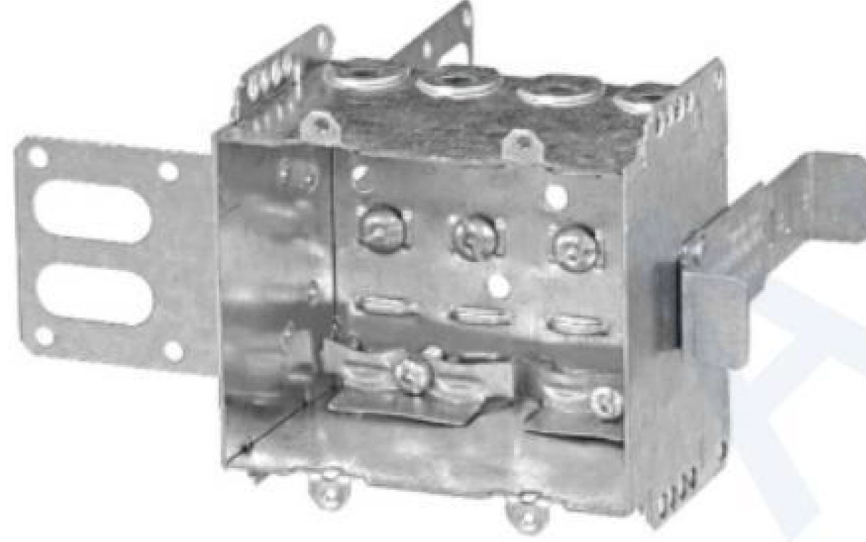 Material: Galvanized Steel, 2-Gang Non-Gangable Device Boxes, “SSX” bracket