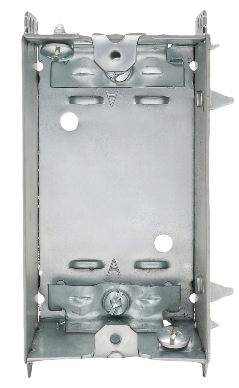 Material: Galvanized Steel, 1-Gang Device Boxes, P. Tabs