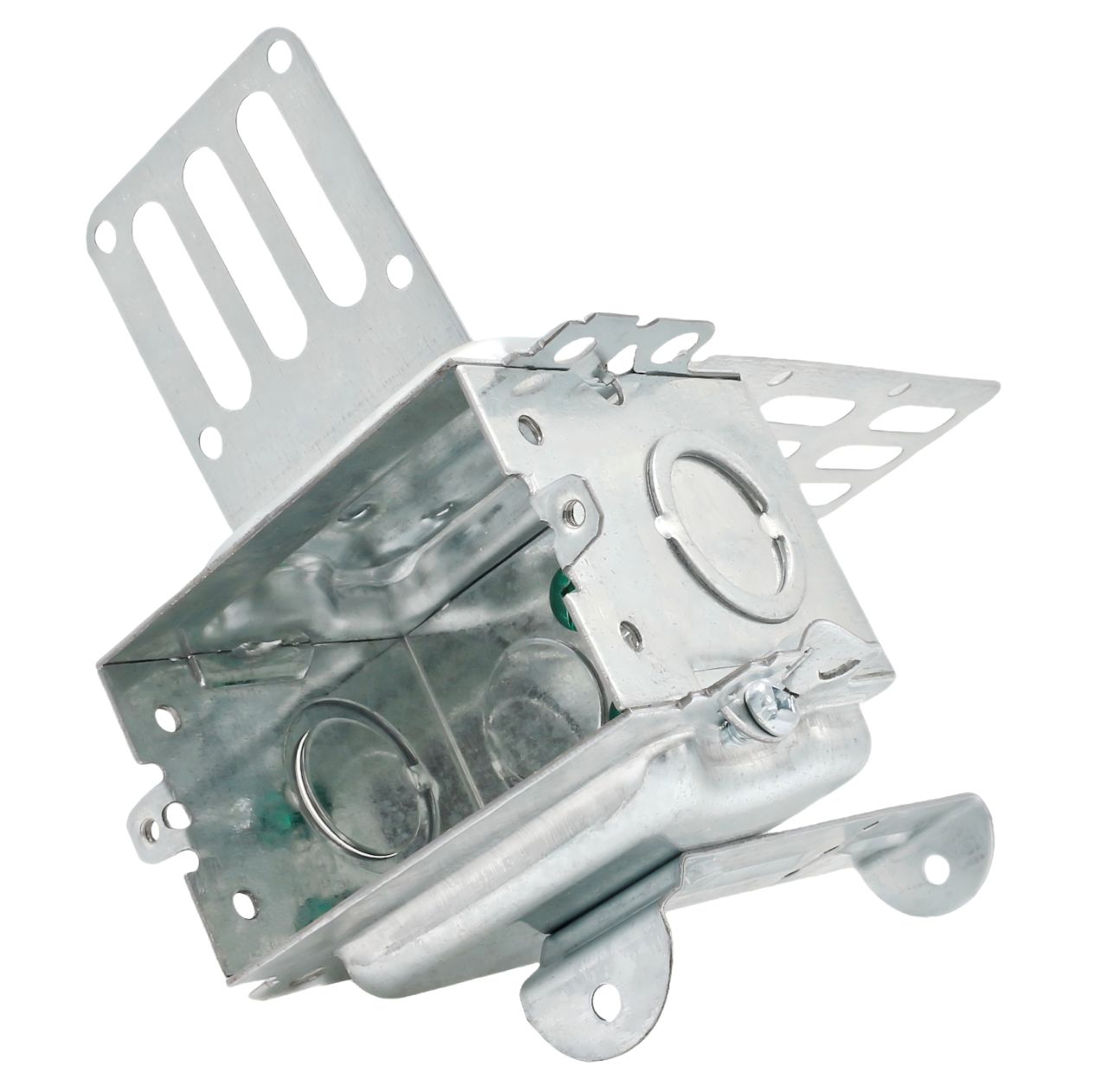 Material: Galvanized Steel, Gangable Device Boxes, “SSX” bracket, 2* 1/2" ends KOS, 2* 1/2" bottom KOS, 2* 1/2" sides KOS