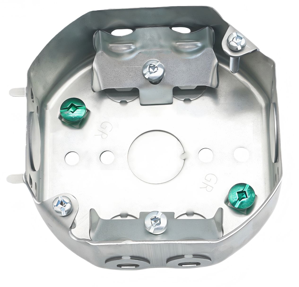 Material: Galvanized Steel, 4” Octagonal Boxes, 21/2” sides KOS, 11/2” bottom KOS