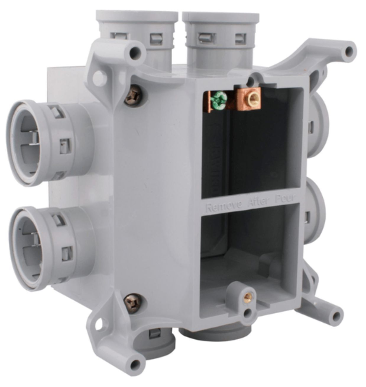 8X3/4 In. PVC Slab Box Grey With Molded Connectors