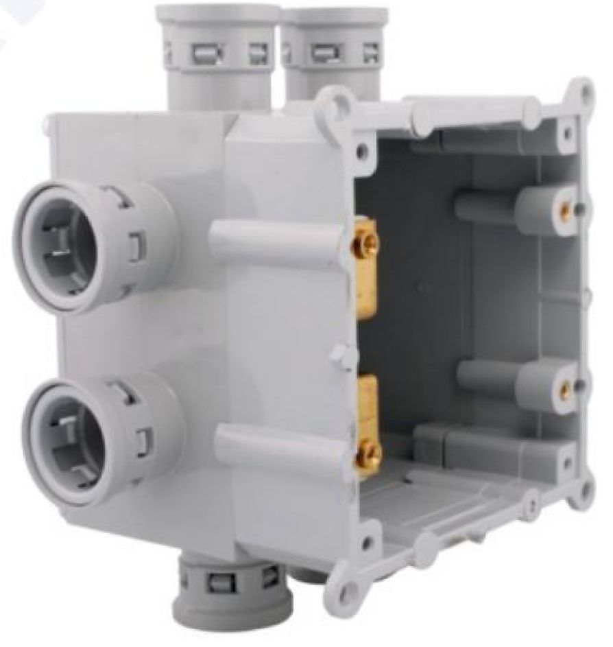 4X1/2 In. 4X3/4 In. PVC Slab Box Grey With Molded Connectors