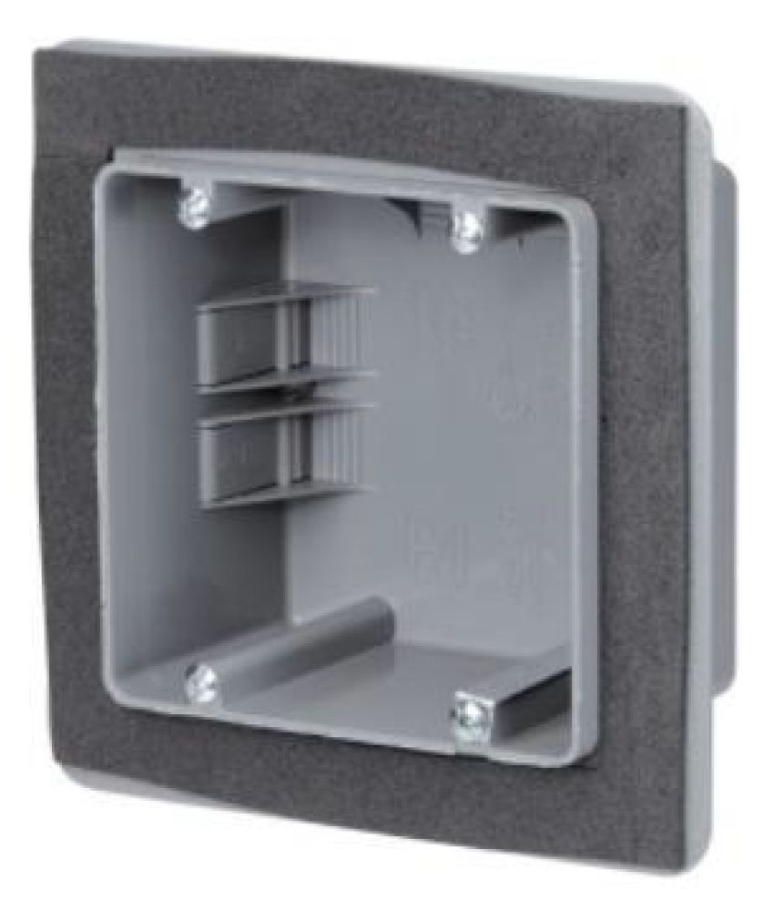 2-Gang, No-Metallic Vapour Proof Range and Dryer Box, 4 Cable Clamps Gray