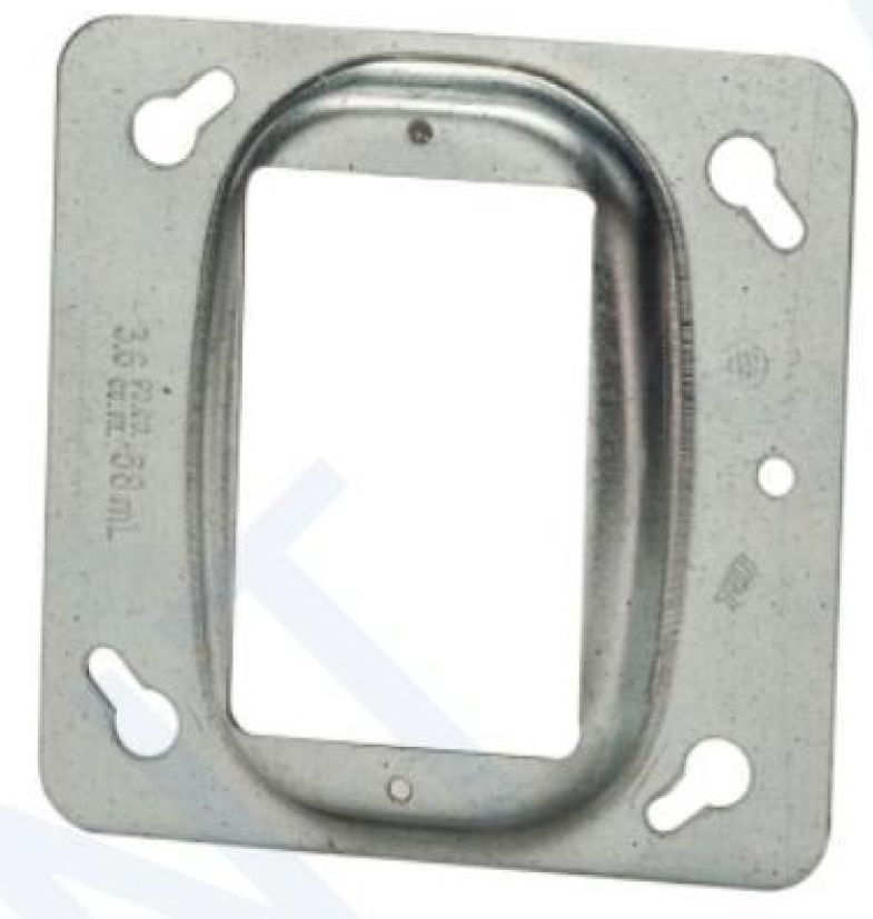Material: Galvanized Steel, 4” Square Single Device Covers.