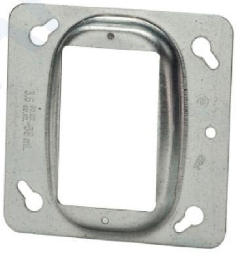 Material: Galvanized Steel, 4” Square Single Device Covers.