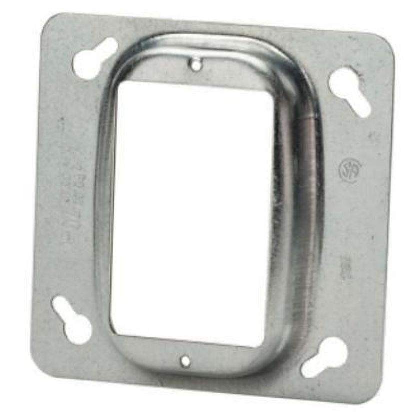 Material: Galvanized Steel, 4” Square Single Device Covers.