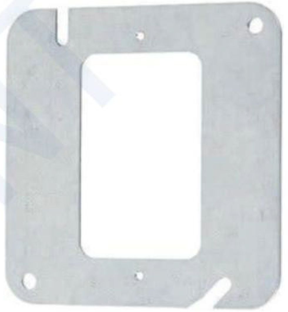 Material: Galvanized Steel, 4” Square Single Device Covers, Flat
