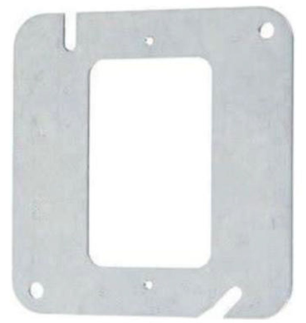 Material: Galvanized Steel, 4” Square Single Device Covers, Flat