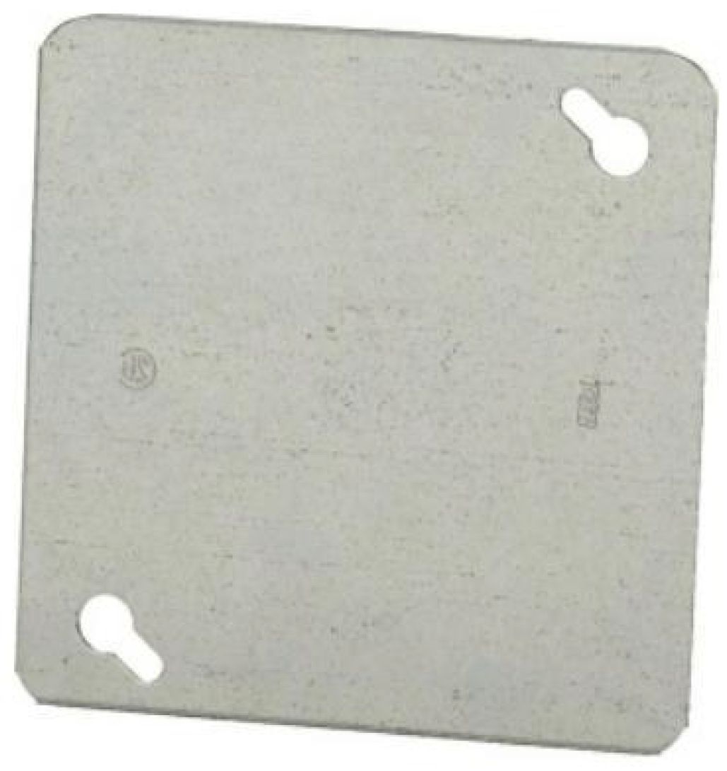 Material: Galvanized Steel, 4” Square Flat Covers, Blank