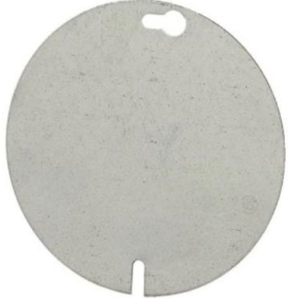 Material: Galvanized Steel, 4” Round Covers, Flat blank, Spray white paint