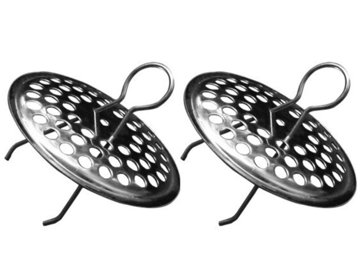 Kit of 2 kitchen sink drain grates, stainless steel sink strainer, drain