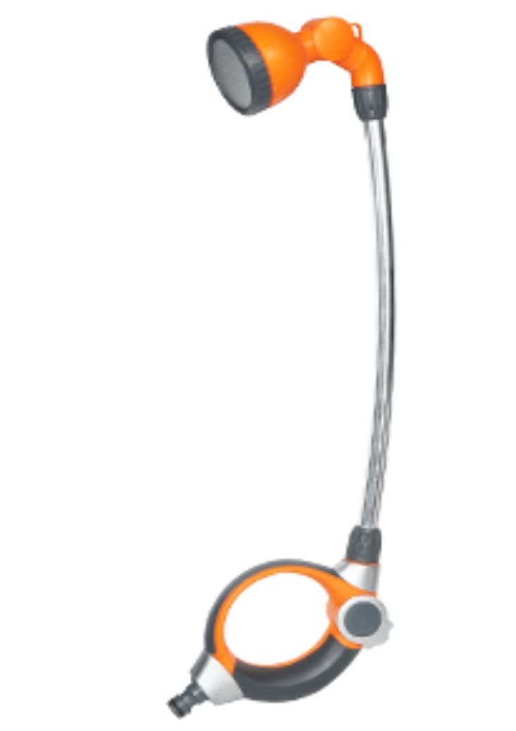 Soft coated round handle shower water hand