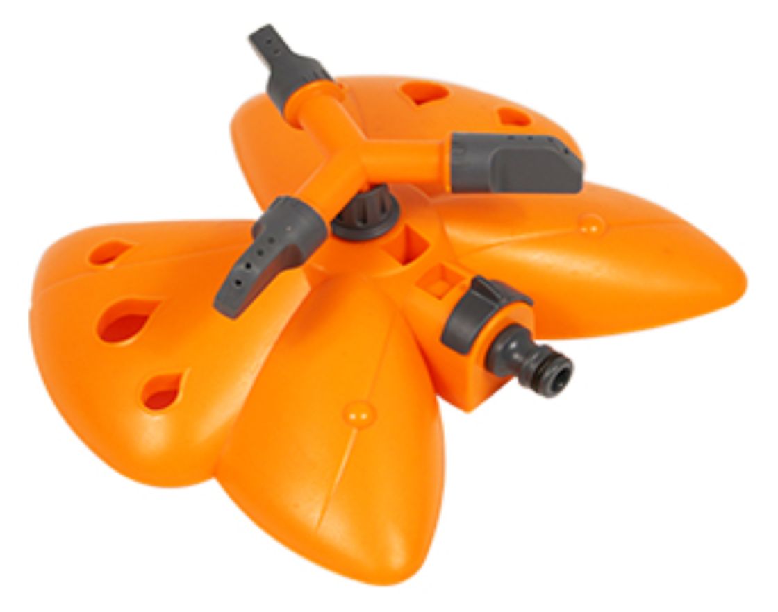 Butterfly base sprinkler with three arm