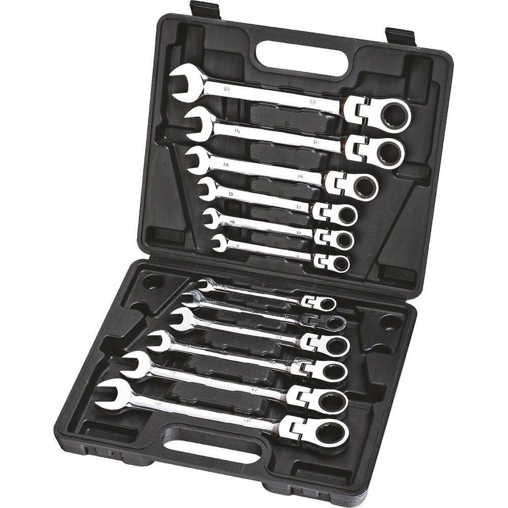 12-Piece Flexible Head Ratcheting Wrench Set