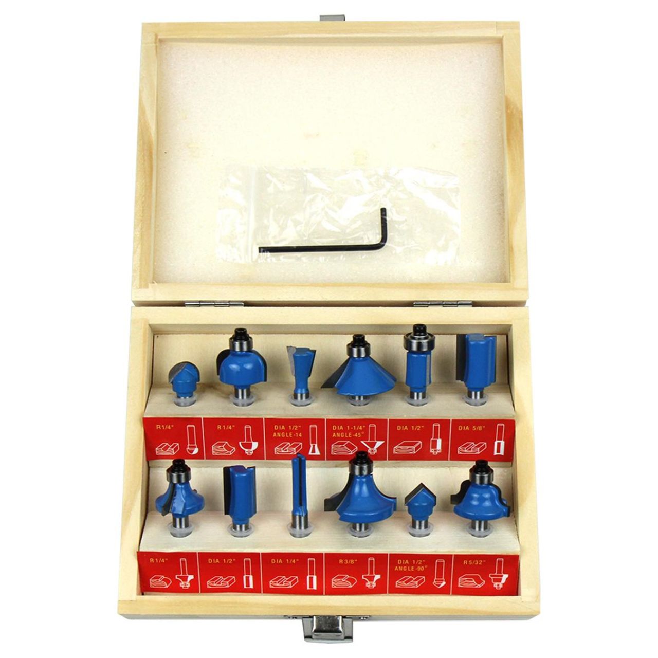 12pc Carbide Router Bit Set