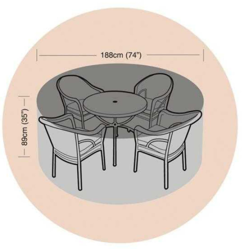 4-6 Seat Round Furn Set Cover POS