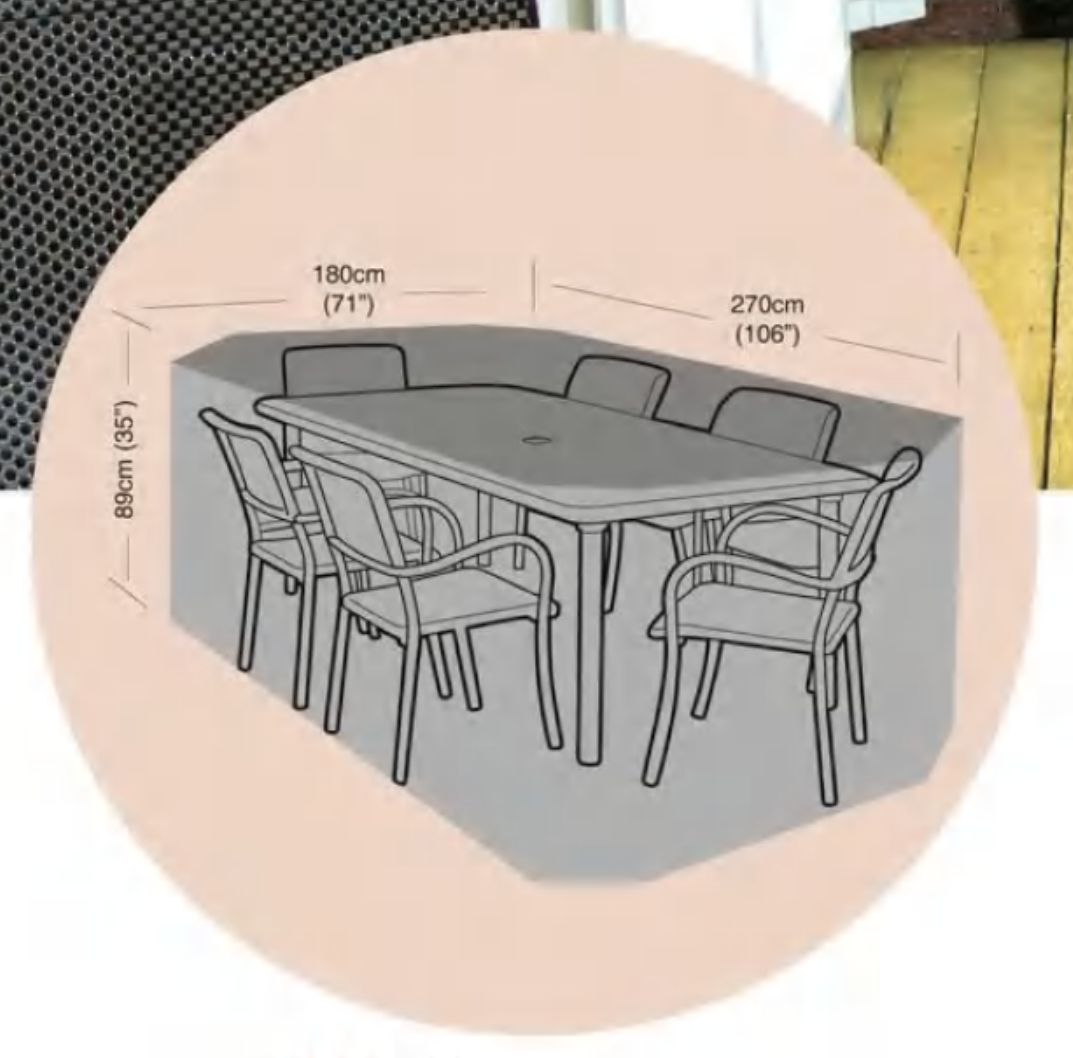 6 Seat Rect Furn Set Cover POS