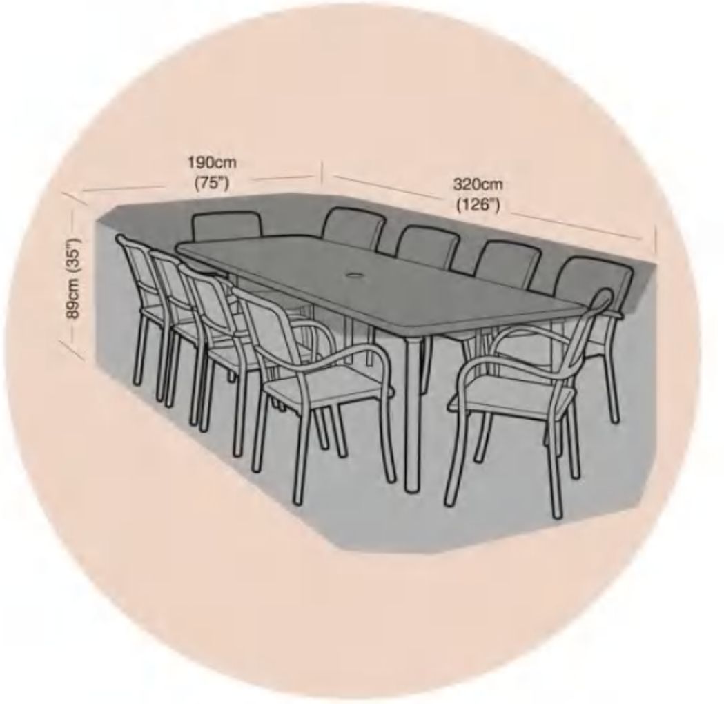 8-10 Seat Rect Furn Set Cover POS