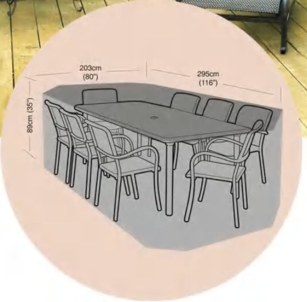 8 Seat Rect Furn Set Cover P