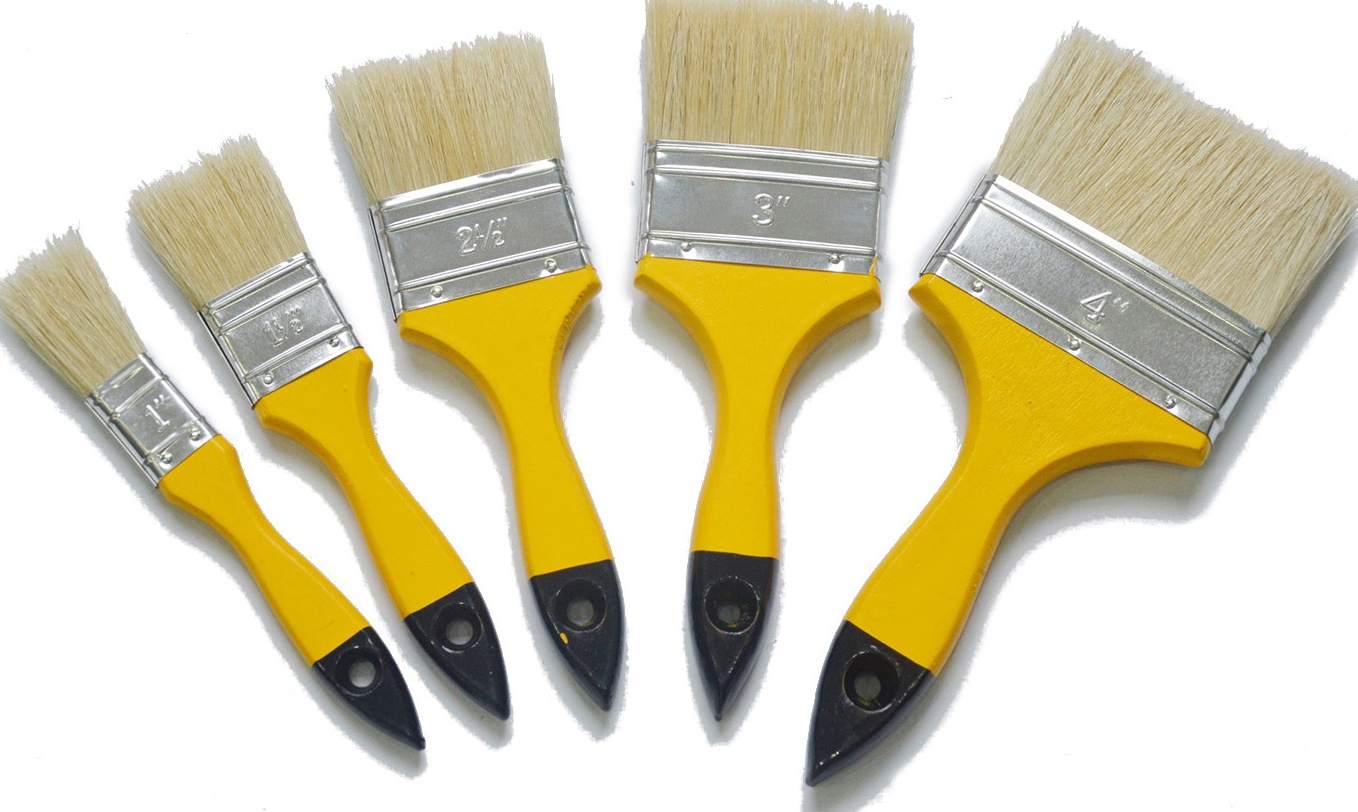 Wooden handle white bristle paint Brush