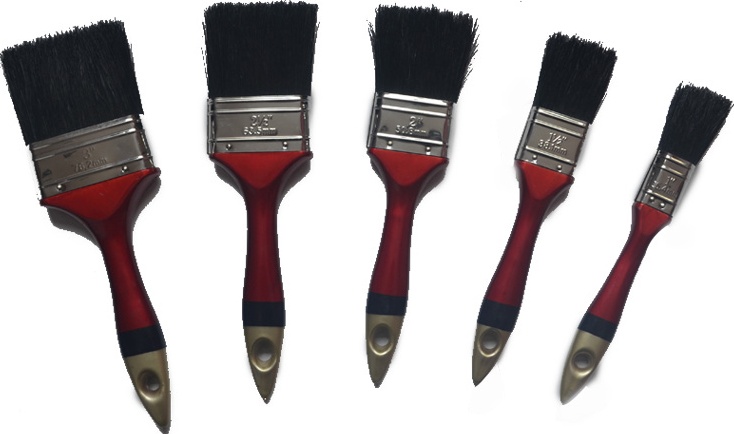 Professional paint brush with plastic handle