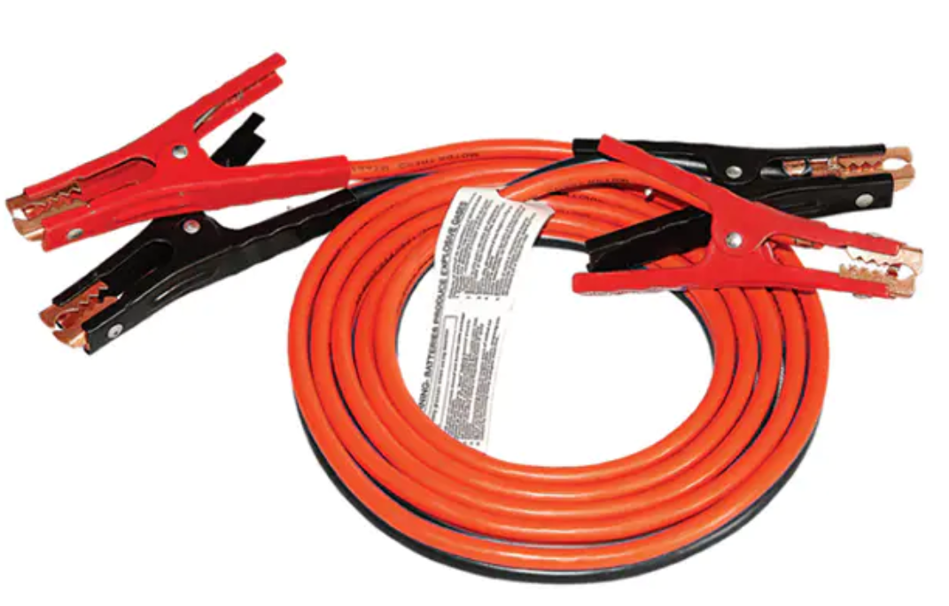Automotive 6gauge jumper cable, CE approved, copper clad aluminum conductor, red and black double parallel wires, plastic dipped clamps, copper plated header.