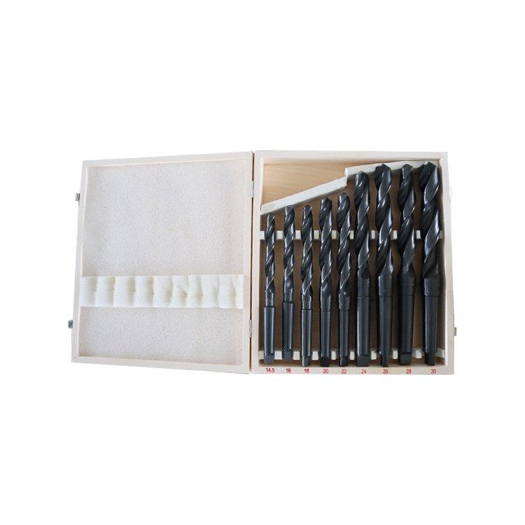 9 Pcs DIN345 Roll Forged HSS Morse Taper Shank Drill Bits Set