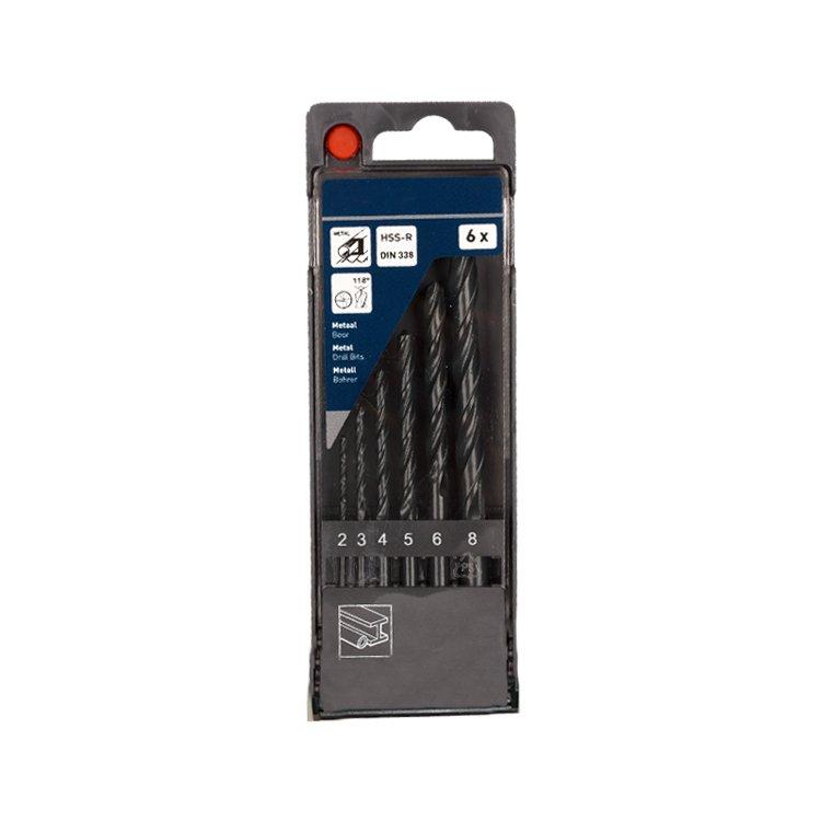 6Pcs Metric Black Oxide Rolled HSS Drill Bit Set
