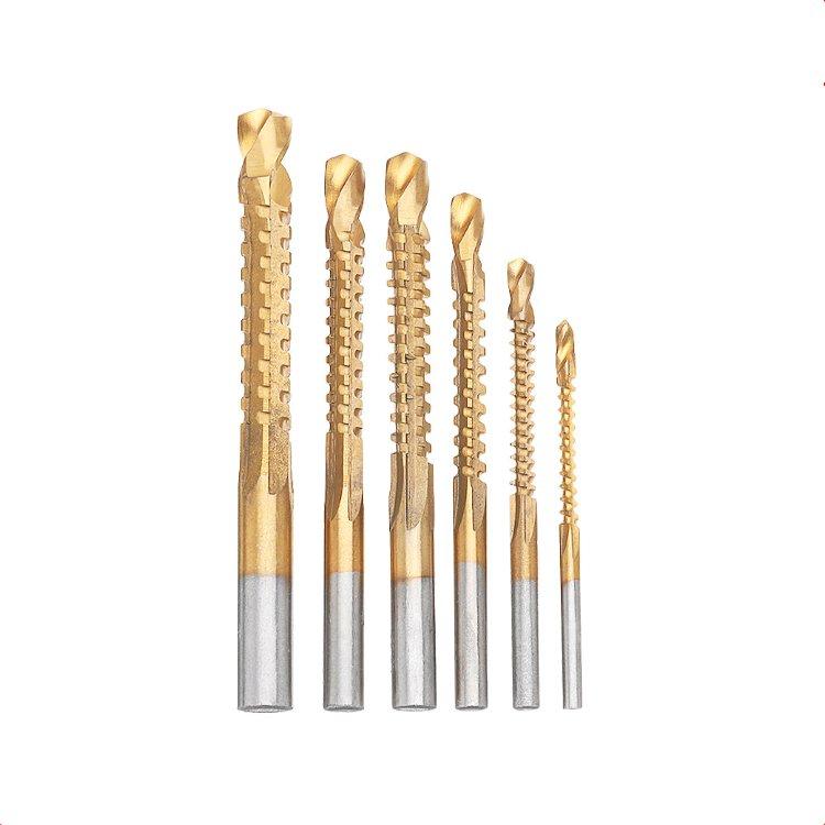 6Pcs Titanium HSS Sawtooth Saw Drill Bit