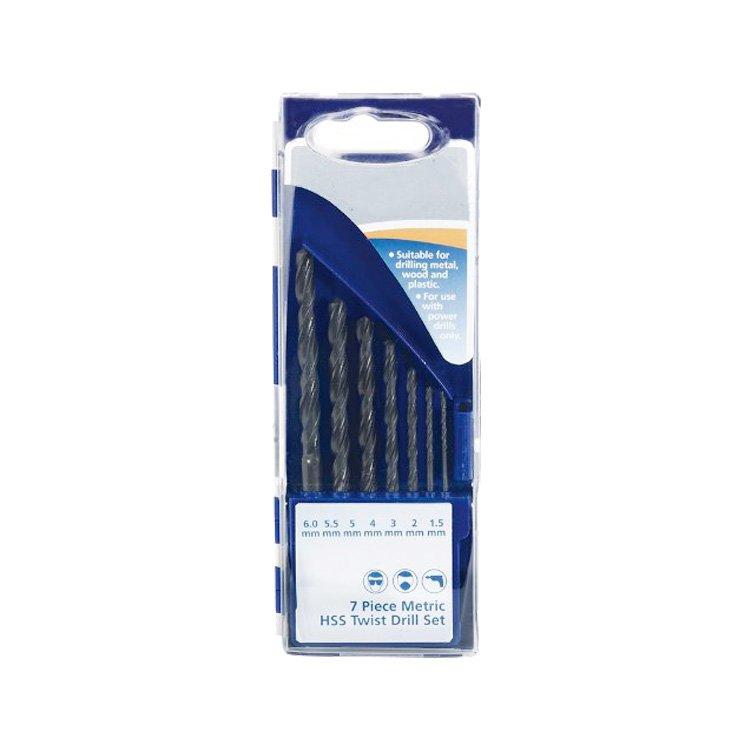 7Pcs Metric Black Oxide Rolled HSS Drill Bits Set