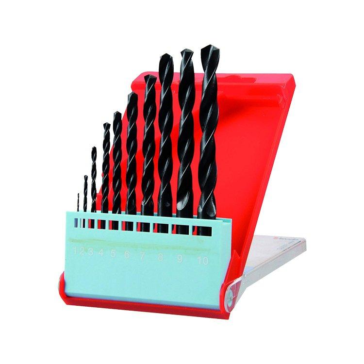 10Pcs Metric Black Oxide Rolled HSS Drill Bit Set