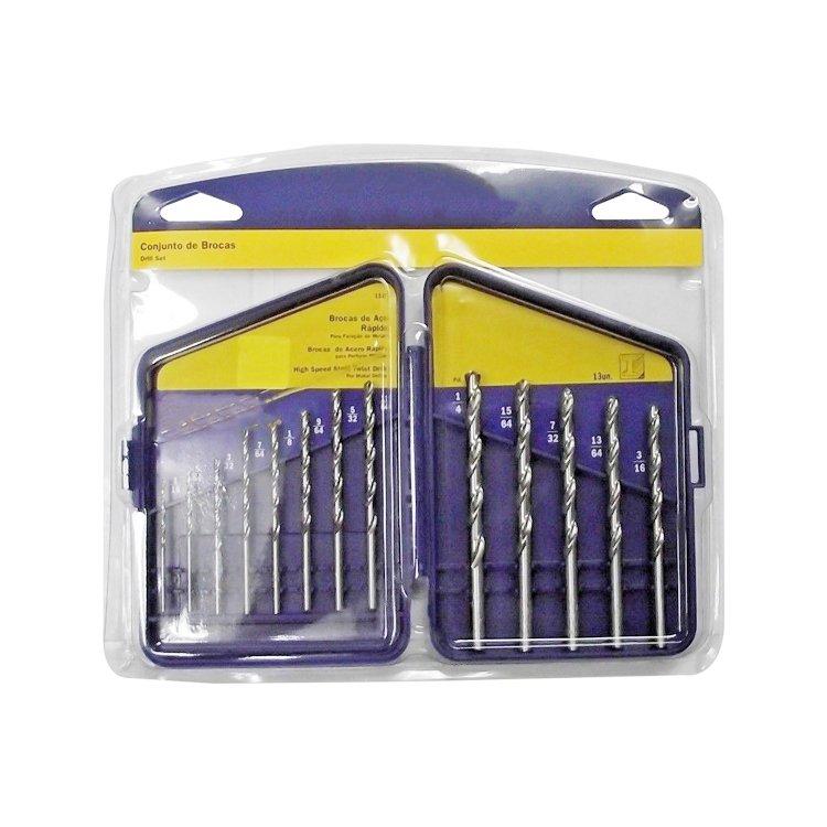 13Pcs Inch Bright Polished HSS Twist Drill Bit Set