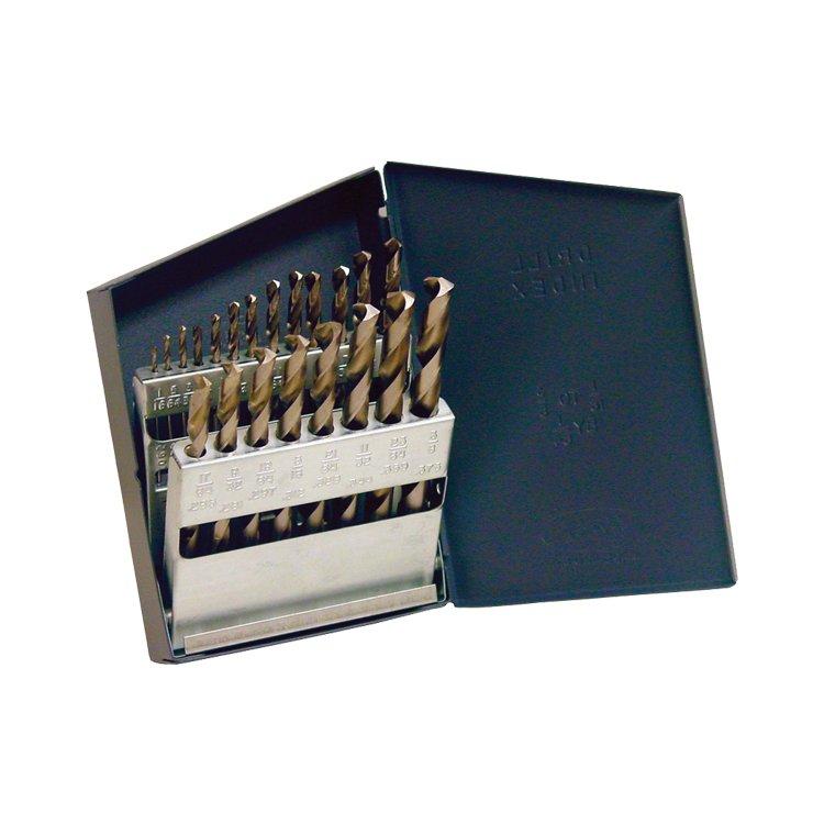 21Pcs Inch Jobber Length Fully Ground HSS Cobalt Twist Drill Bit Set