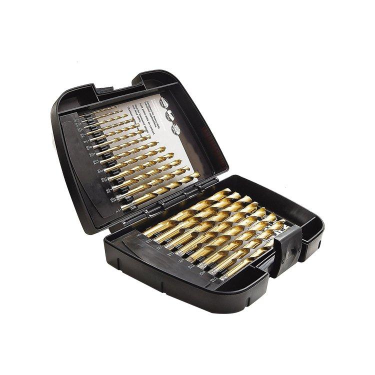 21Pcs Inch Jobber Length Fully Ground HSS Titanium Drill Bit Set