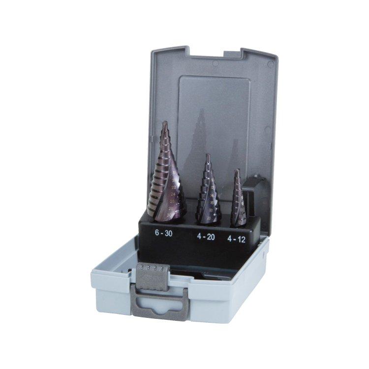 3Pcs Set Metric Titanium Aluminum Nitride Coating 3 Flats Shank HSS Step Drill Bit